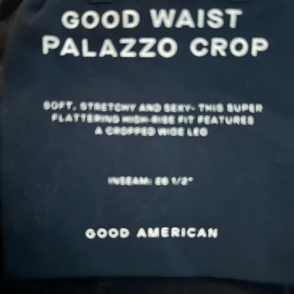 GOOD AMERICAN GOOD WAIST PALAZZO CROP. NEW WITH TAGS - Picture 6 of 11
